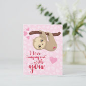 valentijnskaart met luiaard feestdagenkaart (Staand voorkant)