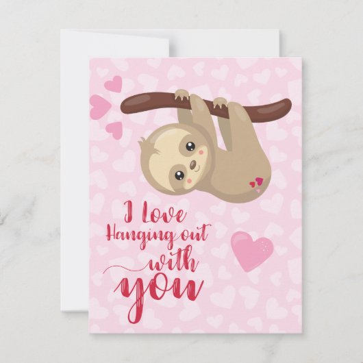 valentijnskaart met luiaard feestdagenkaart (Voorkant)