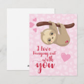 valentijnskaart met luiaard feestdagenkaart (Voorkant / Achterkant)
