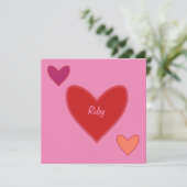 Valentijnskaart met mooie harten feestdagenkaart (Staand voorkant)