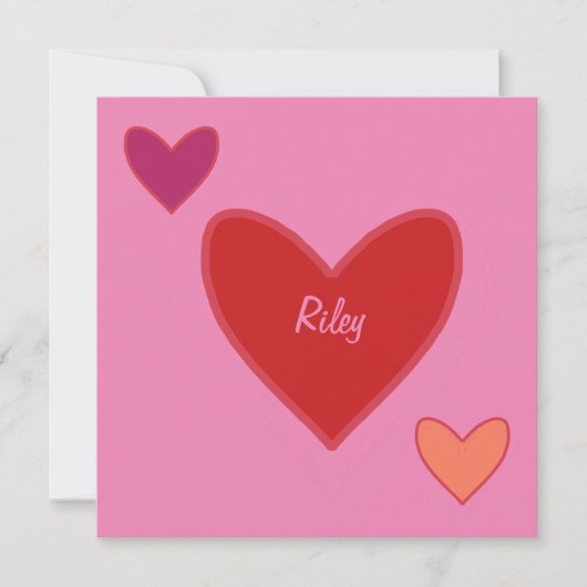 Valentijnskaart met mooie harten feestdagenkaart (Voorkant)