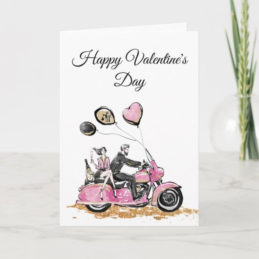 Valentijnskaart met motorrijder kaart (Voorkant)