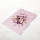 Valentijnskaart met oude roos folie feestdagenkaart (Gedraaid)