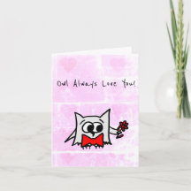 Valentijnskaart met 'Owl Always Love You'