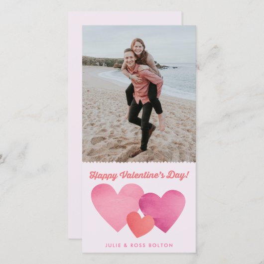 Valentijnskaart met papieren harten feestdagenkaart (Voorkant / Achterkant)