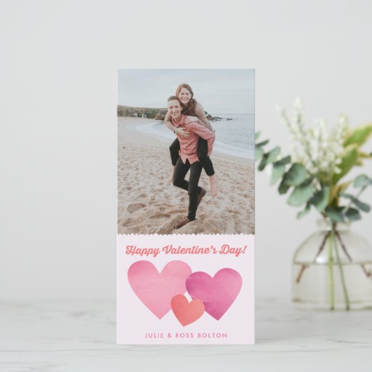 Valentijnskaart met papieren harten feestdagenkaart (Staand voorkant)