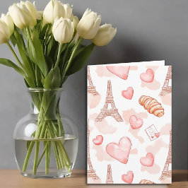 Valentijnskaart met Parijse Romantiek Blank Notitiekaartje