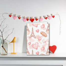 Valentijnskaart met Parijse Romantiek Notitiekaartje