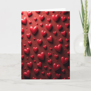 Valentijnskaart met rode harten kaart