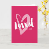 Valentijnskaart met Roze Hart en Schriftuurtekst Kaart (Gele Bloem)