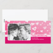 Valentijnskaart met roze harten feestdagenkaart (Voorkant / Achterkant)