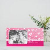 Valentijnskaart met roze harten feestdagenkaart (Staand voorkant)