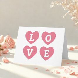 Valentijnskaart met roze harten kaart