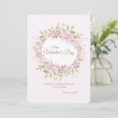 Valentijnskaart met rozenslingers kaart (Staand voorkant)