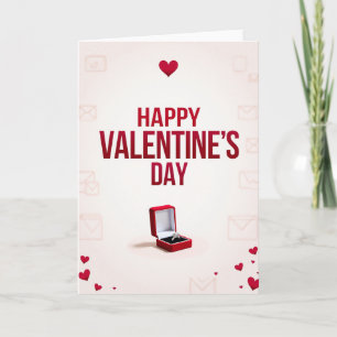 Valentijnskaart met verlovingsring kaart