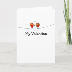 Valentijnskaart met vogels kaart
