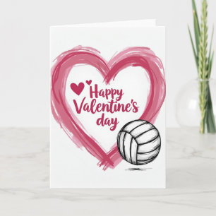 Valentijnskaart met volleybal kaart