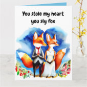 Valentijnskaart met vos kaart (Gele Bloem)