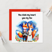 Valentijnskaart met vos kaart (Voorkant / Achterkant in situ)