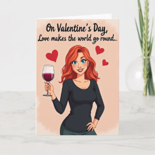 Valentijnskaart met wijn kaart