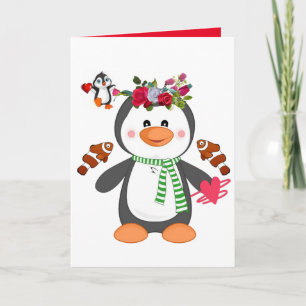Valentijnskaart Pinguïn Feestdagen Kaart