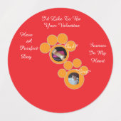 Valentijnskaart Pootafdruk Kat Foto Labels (Design 1)