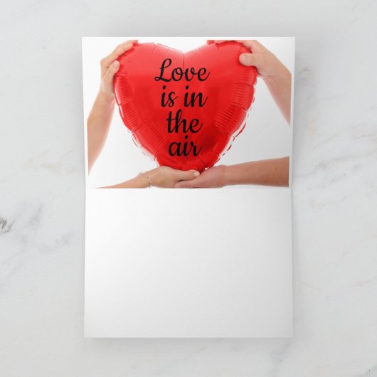 Valentijnskaart Rode Hart Kaart (Binnen)