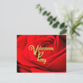 Valentijnskaart Rode Roos Feest Postkaart (Staand voorkant)