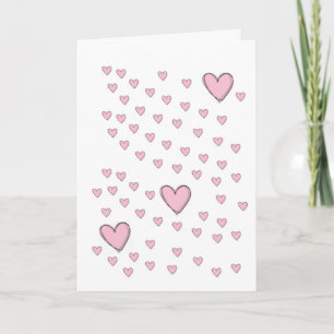 Valentijnskaart Roze Harten Feestdagen Kaart