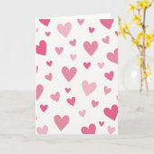 Valentijnskaart Roze Hartjes Kaart (Gele Bloem)