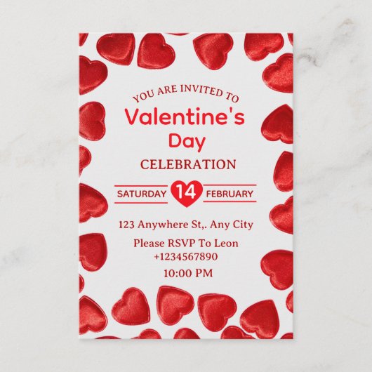 Valentijnskaart Uitnodiging (Voorkant)