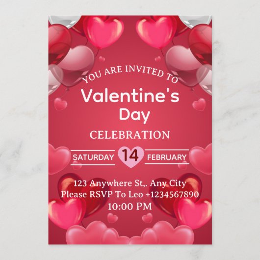 Valentijnskaart Uitnodiging (Voorkant)