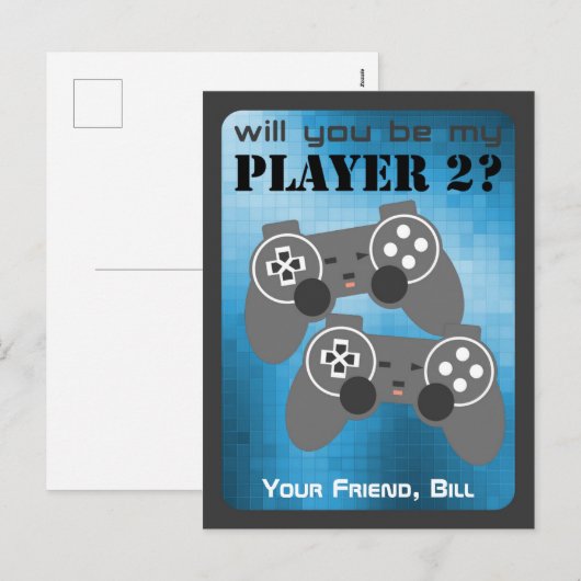 Valentijnskaart videogames voor kinderen (klas) feestdagenkaart (Voorkant / Achterkant)