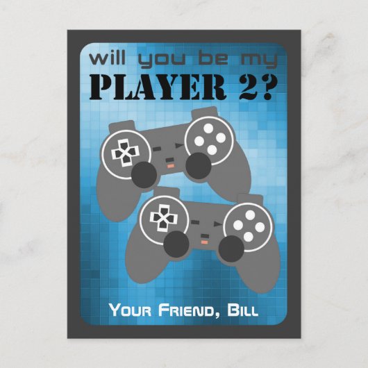 Valentijnskaart videogames voor kinderen (klas) feestdagenkaart (Voorkant)