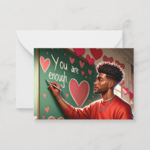 Valentijnskaart voor Afrikaans-Amerikaanse manneli Notitiekaartje