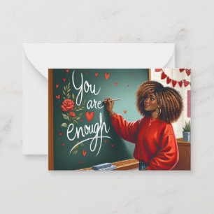 Valentijnskaart voor Afro-Amerikaanse vrouwelijke  Notitiekaartje