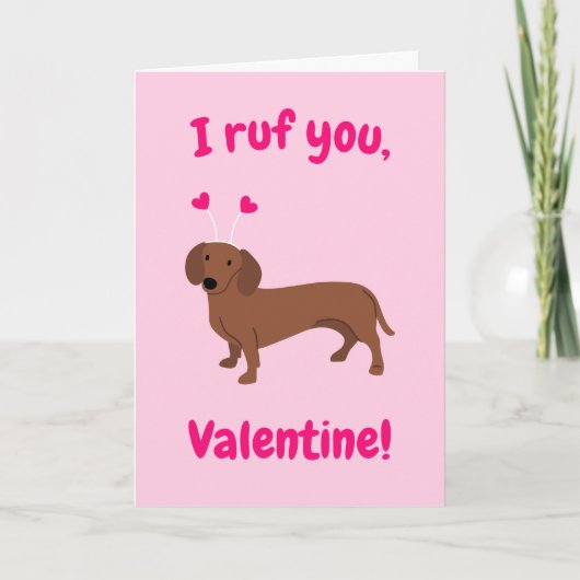 Valentijnskaart voor Dachshund Feestdagen Kaart (Voorkant)