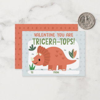 Valentijnskaart voor dinosaurussenklas notitiekaartje