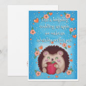 Valentijnskaart voor egel feestdagenkaart (Voorkant / Achterkant)