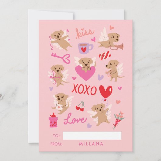 Valentijnskaart voor engelachtige honden in de kla feestdagenkaart (Voorkant)