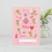 Valentijnskaart voor engelachtige honden in de kla feestdagenkaart (Staand voorkant)