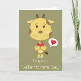 Valentijnskaart voor giraffe feestdagen kaart
