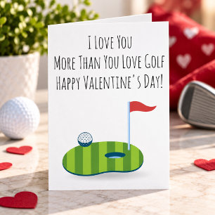 Valentijnskaart voor golfer Funny Golfspeler Feestdagen Kaart