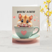 Valentijnskaart voor hamsters kaart (Gele Bloem)