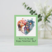 Valentijnskaart voor katten feestdagenkaart (Staand voorkant)
