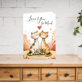 Valentijnskaart voor kattenliefhebbers feestdagen kaart