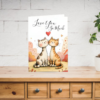 Valentijnskaart voor kattenliefhebbers feestdagen kaart