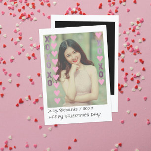 Valentijnskaart voor kinderen met instant foto   P Bedankkaart
