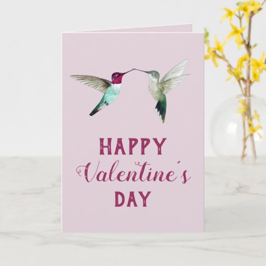 Valentijnskaart voor kolibries kaart (Gele Bloem)