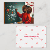 Valentijnskaart voor lerares Afro-Amerikaanse vrou Notitiekaartje (Voorkant / Achterkant)